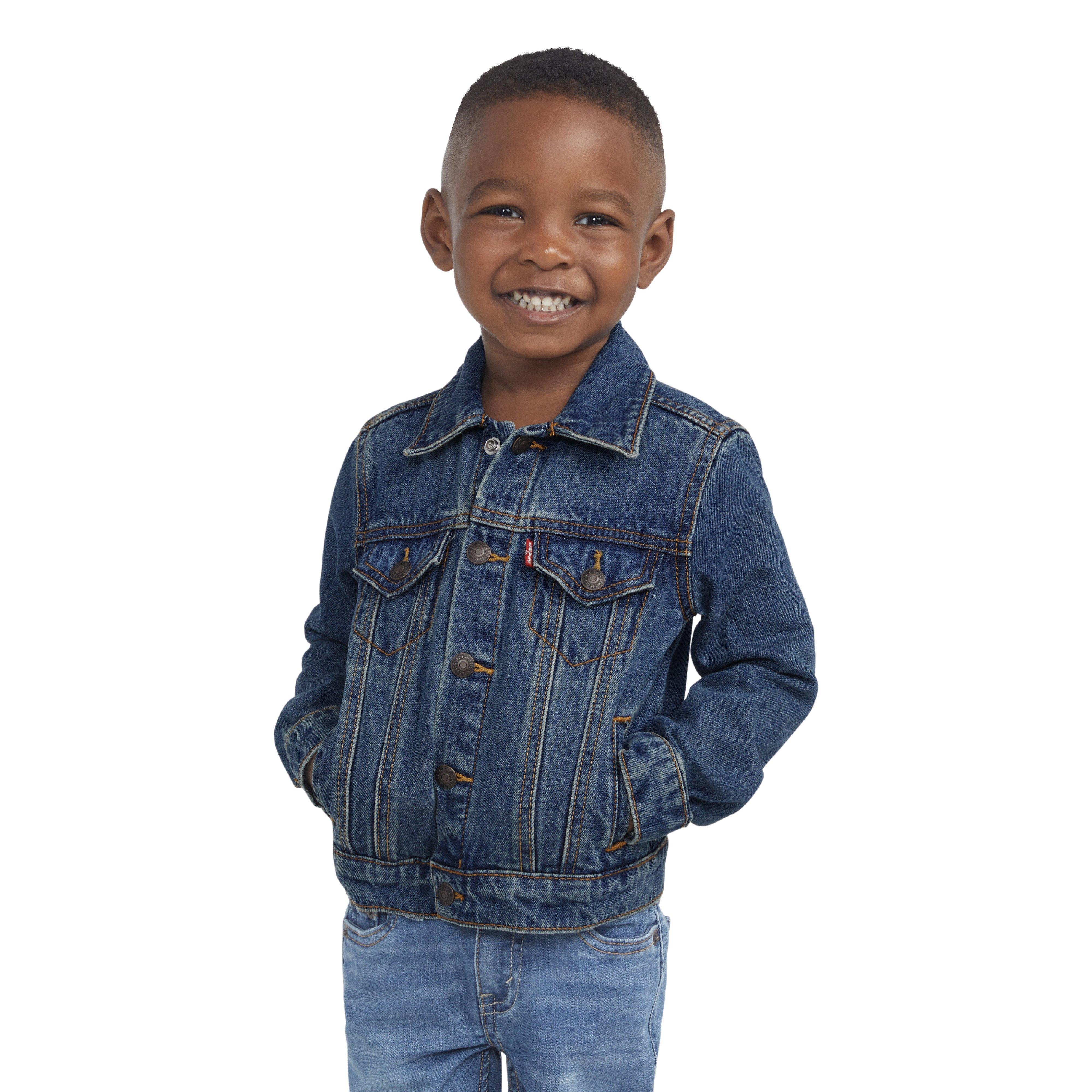 Levi's Toddler Boys' Trucker Style Dark Blue Wash Denim Jacket - BLUE